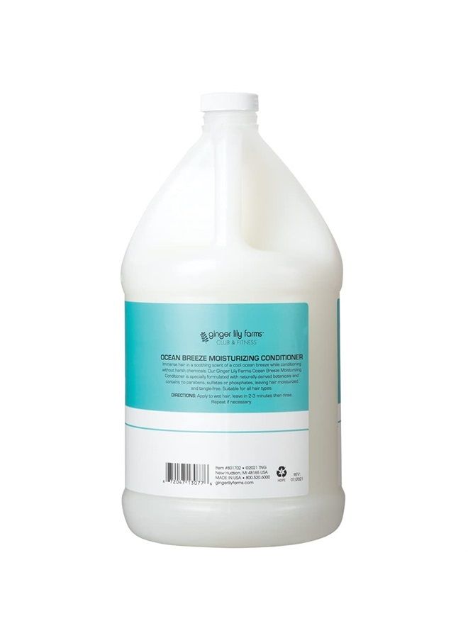 Club & Fitness Moisturizing Conditioner for Dry Hair, 100% Vegan & Cruelty-Free, Ocean Breeze Scent, 1 Gallon (128 fl oz) Refill