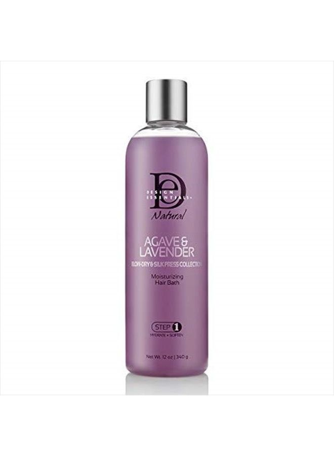 Agave & Lavender Moisturizing Hair Bath, Sulfate-Free Shampoo- Blow-Dry & Silk Press Collection - 12oz