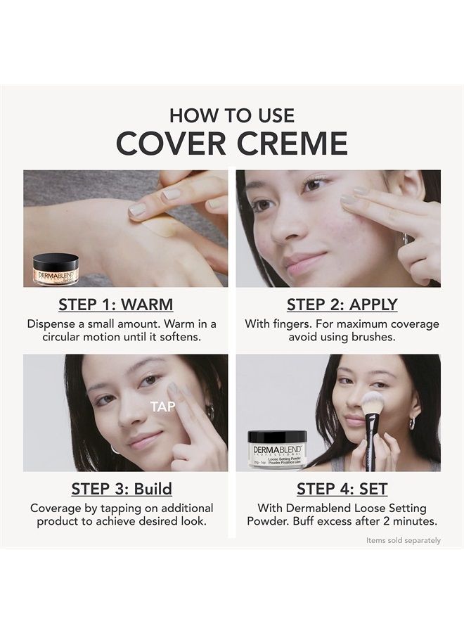 Cover Creme High Coverage Foundation with SPF 30, 0C Pale Ivory, 1 Oz.