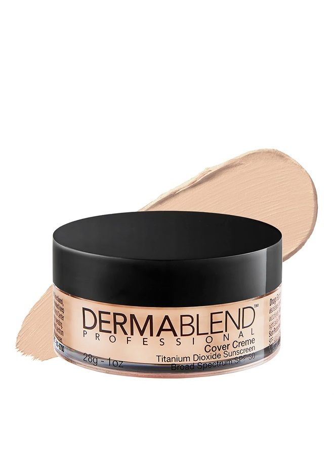 Cover Creme High Coverage Foundation with SPF 30, 0C Pale Ivory, 1 Oz.