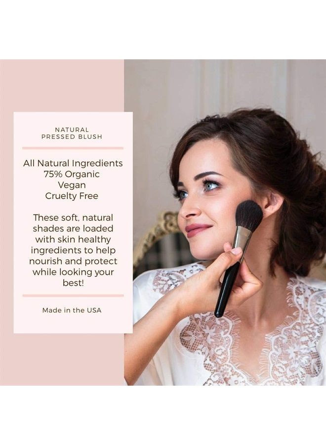 100% Natural Blush, Organic, Vegan, Gluten Free, Natural Pressed Blush, Cruelty Free, Made in the USA, 0.18 oz (Petal)