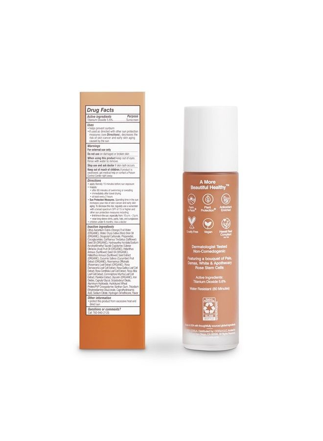 COOLA Organic Rosilliance BB Cream with SPF 30, Tinted Moisturizer Sunscreen & Foundation, Dermatologist Tested, Golden Hour, 1.5 Fl Oz