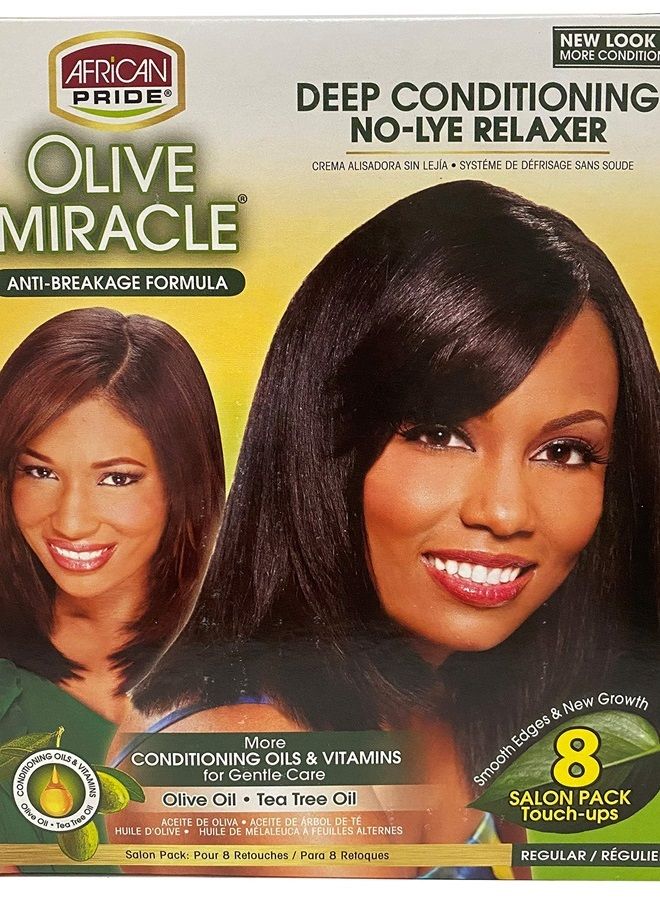 Olive Miracle Deep Conditioning No-Lye Relaxer - Regular Kit 8-Count