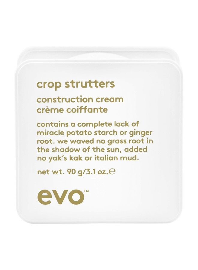 evo Crop Strutters Construction Cream - Medium Hold Smoothing Hair Cream - Supports and Provides Definition with Medium Shine - 90g / 3.1oz