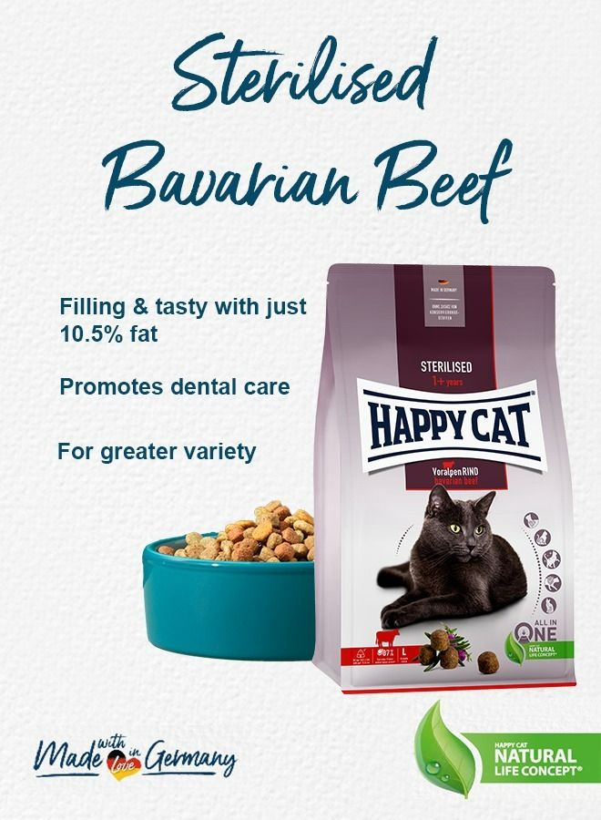 10 kg Super Premium Sterilised Bavarian beef supports dental care specially developed for neutered cats