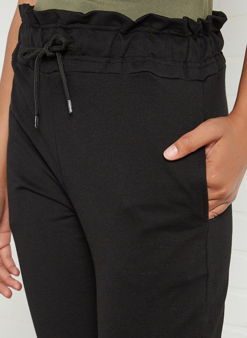 Drawstring Waist Jogger Black