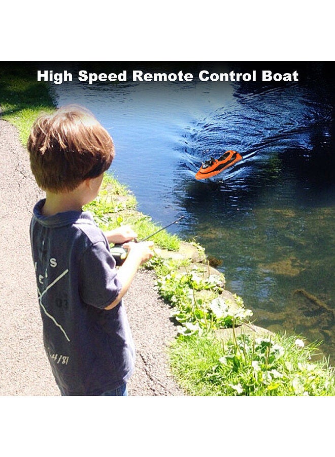Remote Control Motor Boat, High Speed Remote Control Boat for Kids Adults Orange