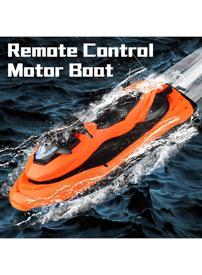 Remote Control Motor Boat, High Speed Remote Control Boat for Kids Adults Orange