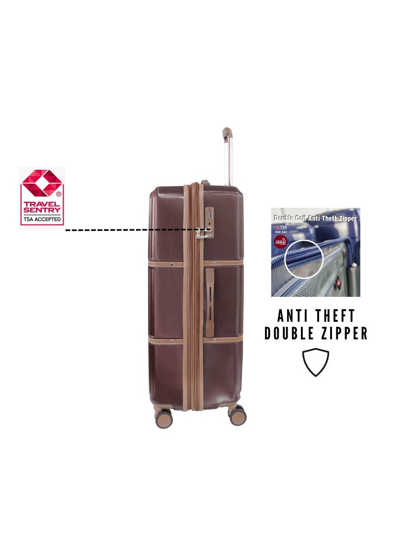 Hardside Luggage Classic Leather Collection Large Size