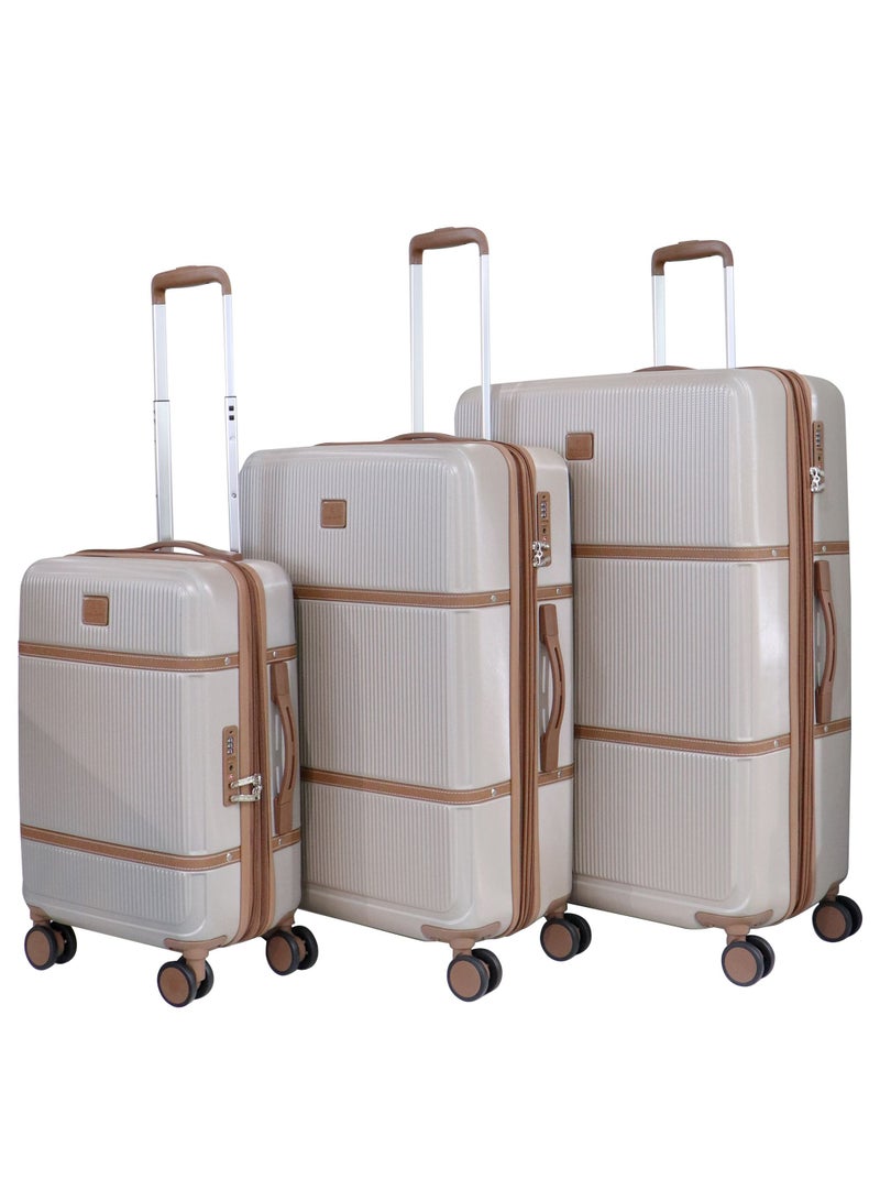 Hardside Luggage Classic Leather Collection Set of 3