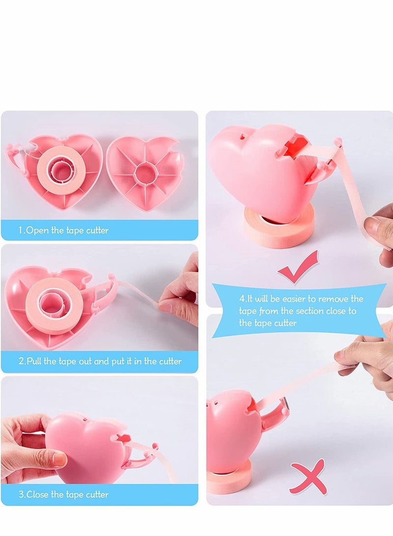 Eyelash Tape, Lash Tape for Eyelash Extension, Adhesive Breathable Micropore Fabric Medical Tape for Eyelash Extension Supply Tape with Tape Dispenser Cutter, Total 12 Rolls