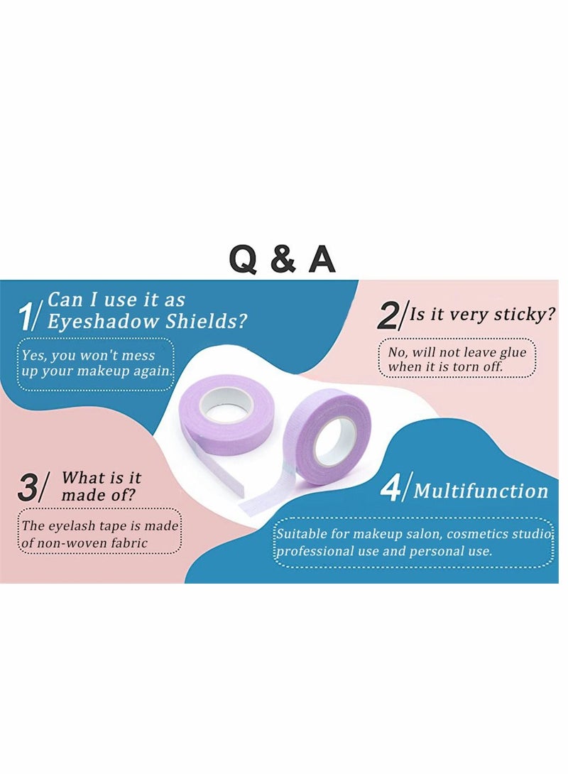 Eyelash Tape, Lash Tape for Eyelash Extension, Adhesive Breathable Micropore Fabric Medical Tape for Eyelash Extension Supply Tape with Tape Dispenser Cutter, Total 12 Rolls