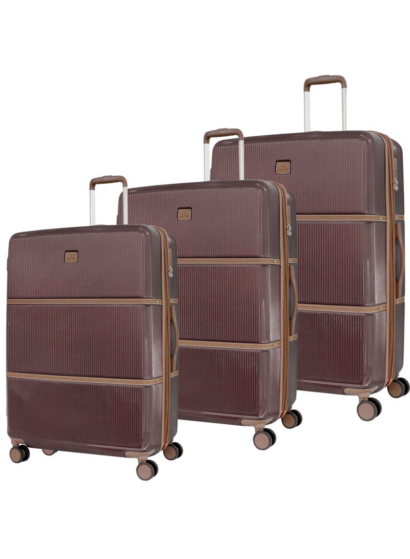 Hardside Luggage Classic Leather Collection Set of 3