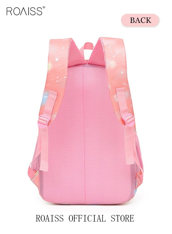 3-Piece Backpack Set Simple Large-Capacity Carrying School Bag Shoulder Bag Pencil Bag Waterproof Fabric Light Texture