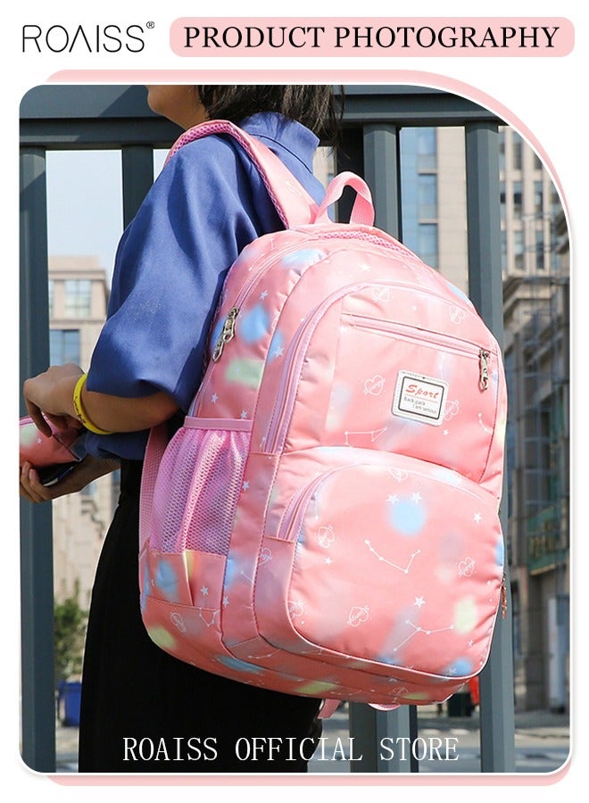 3-Piece Backpack Set Simple Large-Capacity Carrying School Bag Shoulder Bag Pencil Bag Waterproof Fabric Light Texture