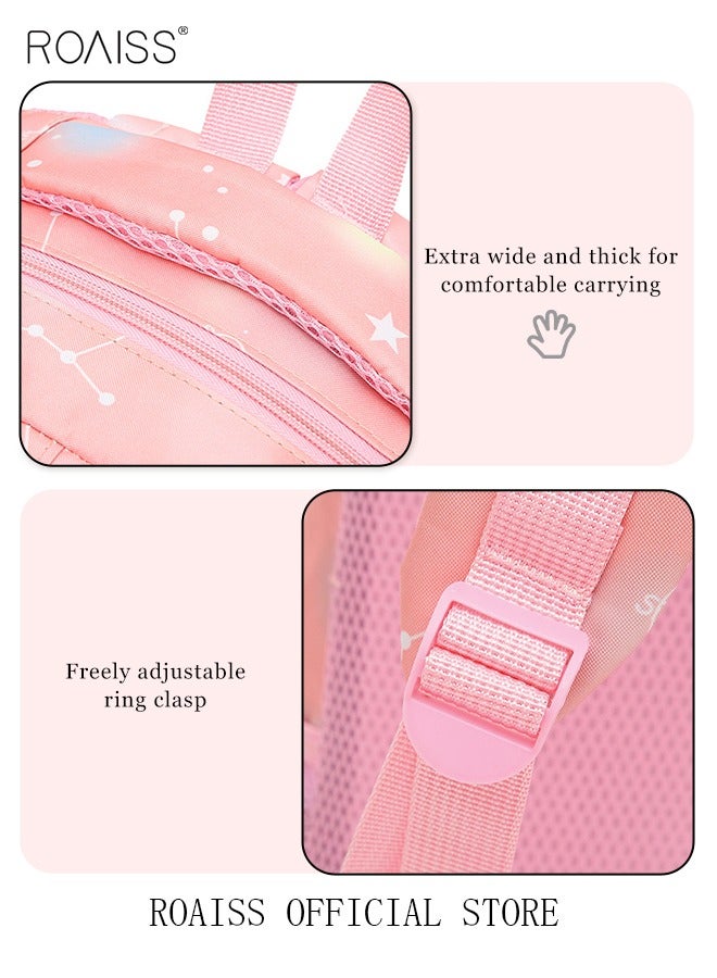 3-Piece Backpack Set Simple Large-Capacity Carrying School Bag Shoulder Bag Pencil Bag Waterproof Fabric Light Texture