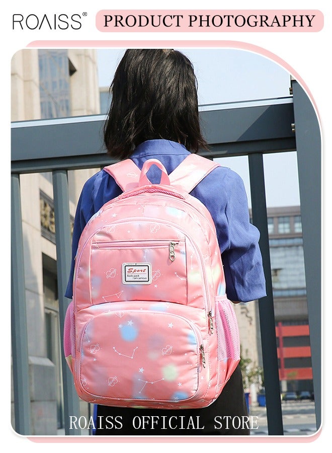 3-Piece Backpack Set Simple Large-Capacity Carrying School Bag Shoulder Bag Pencil Bag Waterproof Fabric Light Texture