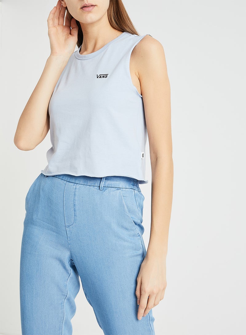 Junior V Muscle Cropped Vest Blue