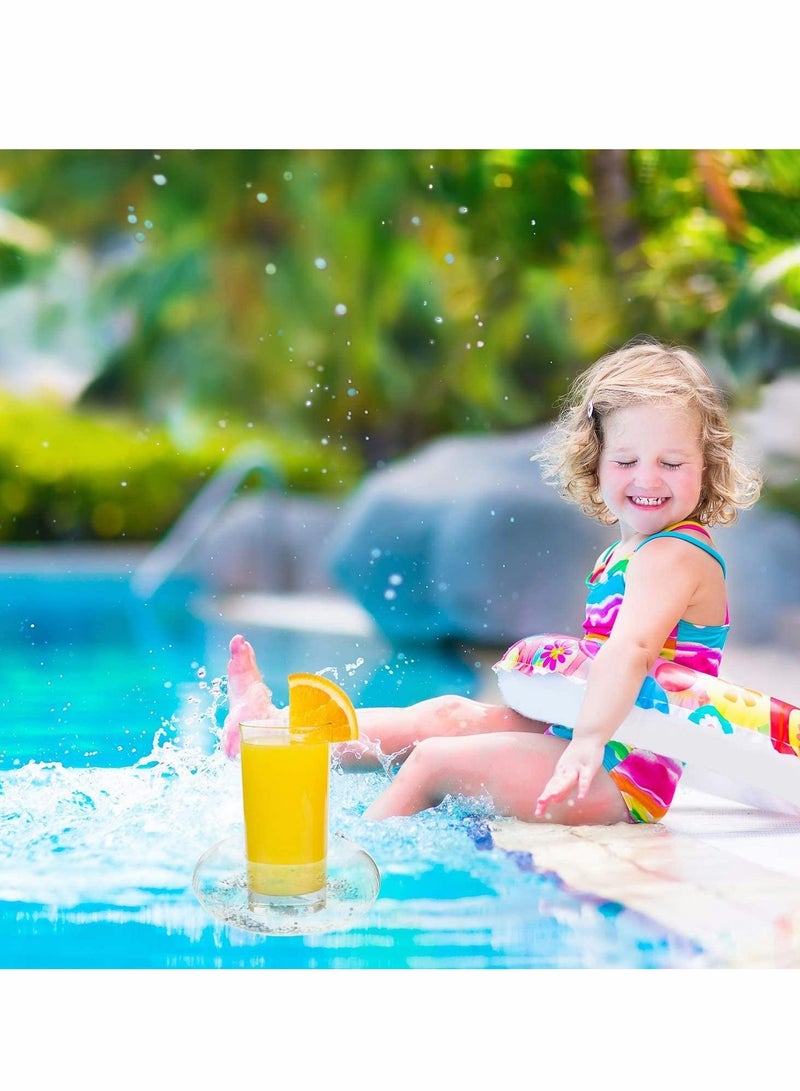 Inflatable Drink Holder, Confetti Drink Pool Floats Inflatable Cup Coasters Cup Drink Holders for Summer Pool Party Supplies and Fun Bath Shower Toys (10 Pieces)