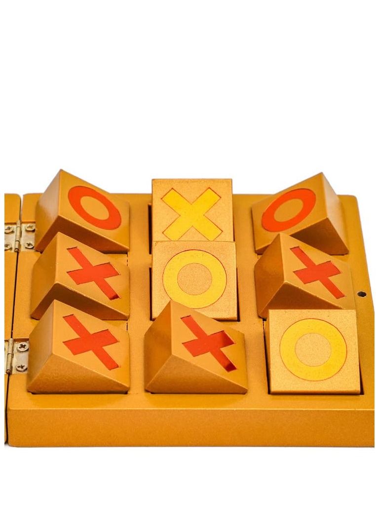 Tic Tac Toe Game Toy, Classic Wooden Checkerboard Educational Family Game Toys Set with Storage Box for Table, Decorations, Living Room, Tabletop Game for Adults and Kids