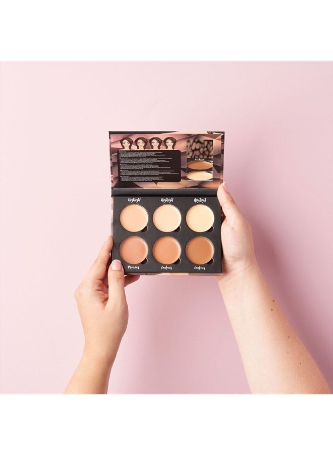 Lift & Sculpt Cream Contour Kit - Concealing, Highlighting & Contouring Makeup Palette - Step-by-Step Instructions Included