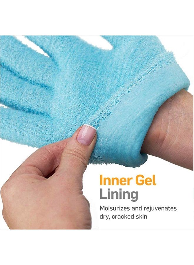 Moisturizing Gel Booties and Gloves Set - (for Dry Skin, Dry Hands, feet, Cracked Heels, cuticles, Rough Skin, Dead Skin, use with Your Favorite lotions) - 155/175-AQ/RET - Color: Aqua