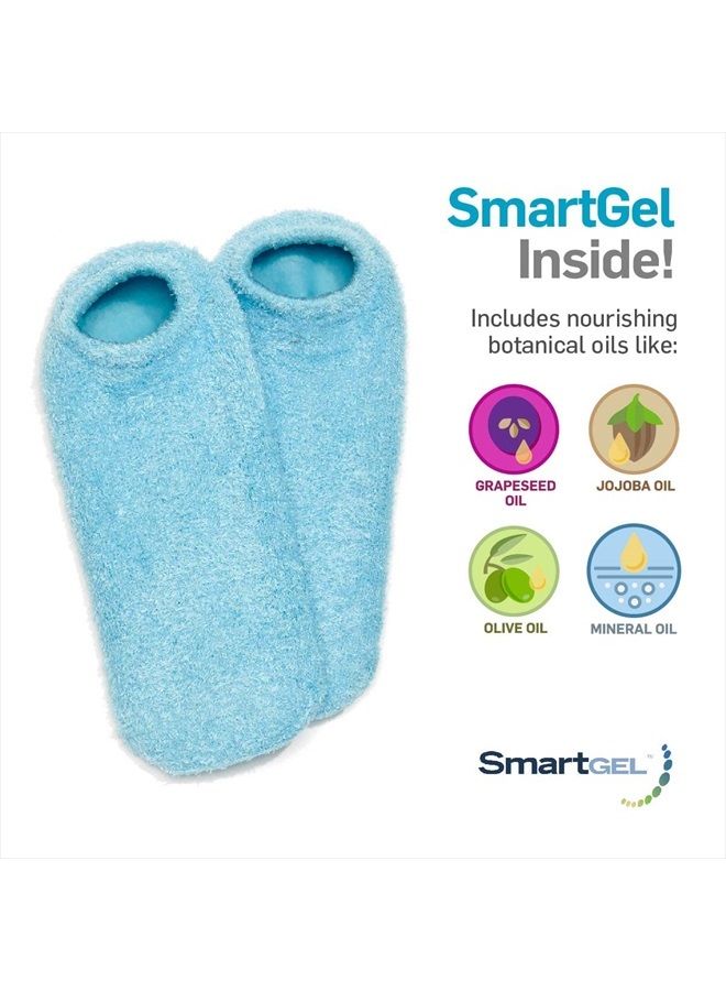 Moisturizing Gel Booties and Gloves Set - (for Dry Skin, Dry Hands, feet, Cracked Heels, cuticles, Rough Skin, Dead Skin, use with Your Favorite lotions) - 155/175-AQ/RET - Color: Aqua