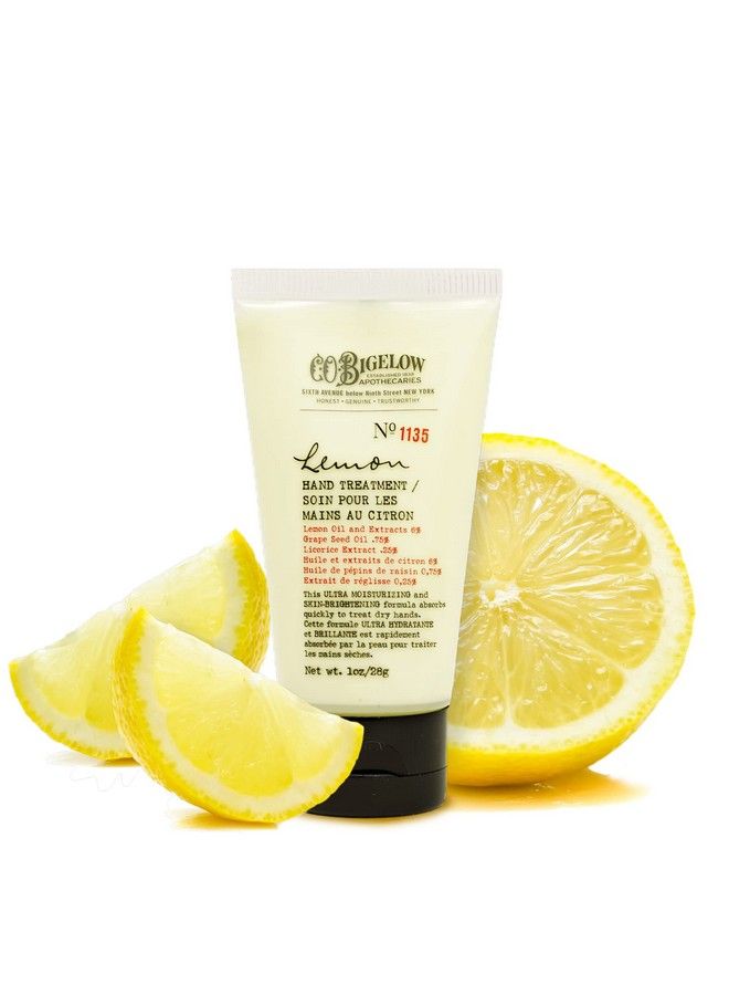 C.O. Bigelow Lemon Hand Treatment No 1135 Lemon Hand Lotion For Dry Hands With Grape Seed Oil & Lemon Extract Lemon Scented Lotion For Dry Skin 1 Oz.