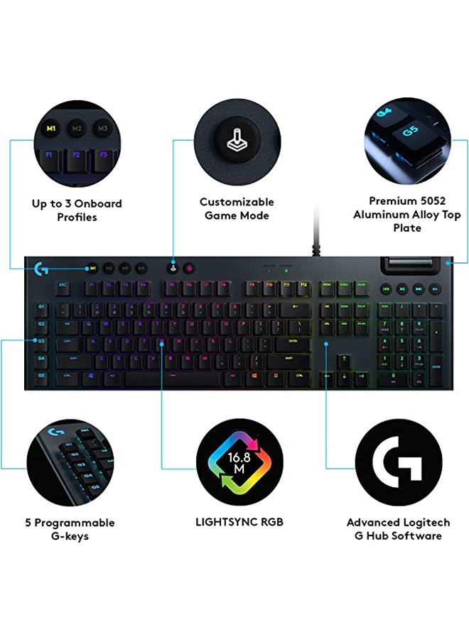 Gaming Keyboard G815 Lightsync RGB Linear Mechanical Carbon