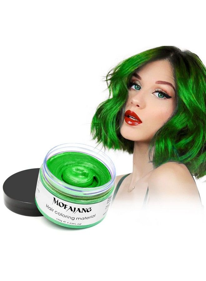 Green Hair Wax Color Sovoncare Temporary Hair Dye Wax Natural Instant Hairstyle Cream For Women & Men Party Cosplay Halloween 4.23 Oz (Green)