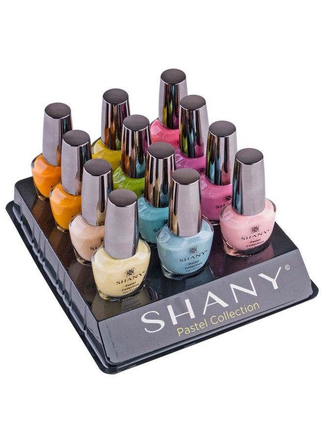 Cosmetics Nail Polish Set 12 Spring Inspired Shades In Gorgeous Semi Glossy And Shimmery Finishes Pastel Collection