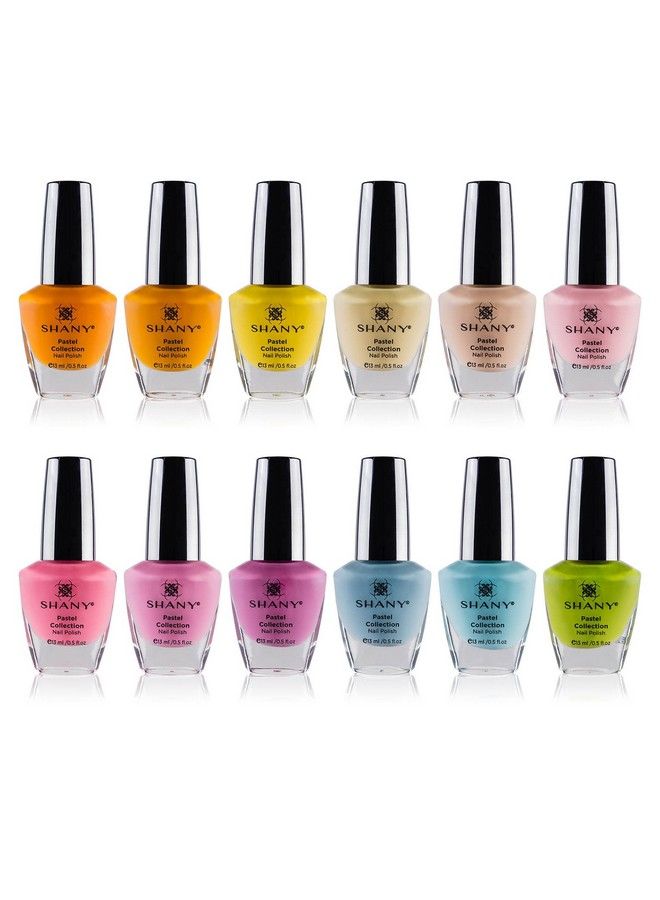 Cosmetics Nail Polish Set 12 Spring Inspired Shades In Gorgeous Semi Glossy And Shimmery Finishes Pastel Collection