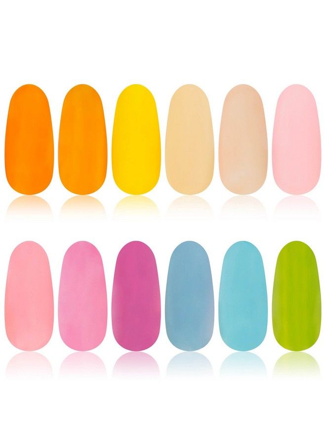 Cosmetics Nail Polish Set 12 Spring Inspired Shades In Gorgeous Semi Glossy And Shimmery Finishes Pastel Collection