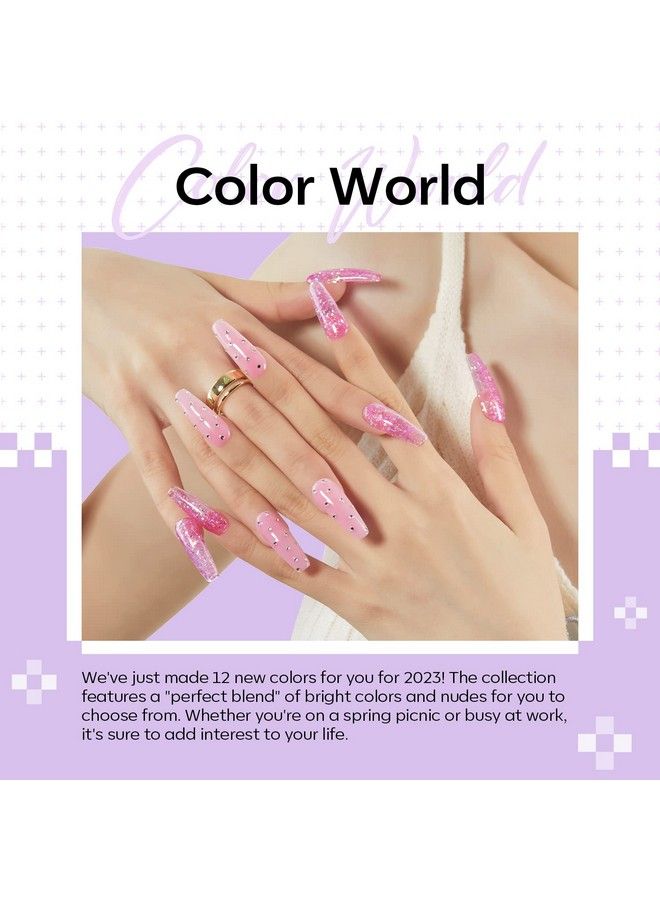 Poly Nail Gel Kit 12 Colors Rainbow Spring Bright Neon Poly Nail Extension Gel Set Candy Red Yellow Builder Nail Gel Nail Art Design Salon Professional Technician Tool Beauty Gifts For Women