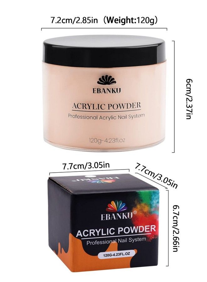 Nude Acrylic Powder 120G/4.23Oz Acrylic Powder Large Capacity Professional Acrylic Nail Powder For Nail Acrylic Extension Nail Carving Longlasting No Nail Lamp Needed