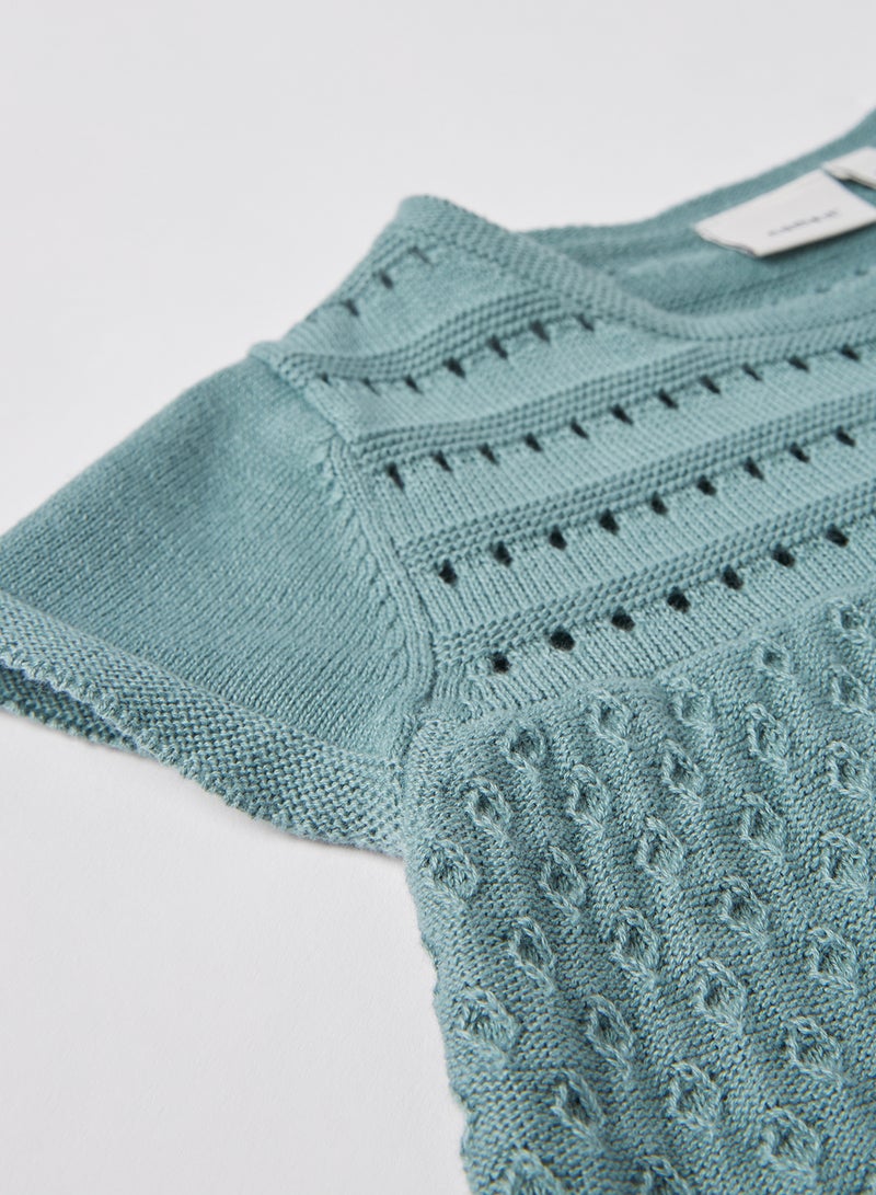 Baby Larine Knit Dress Trellis