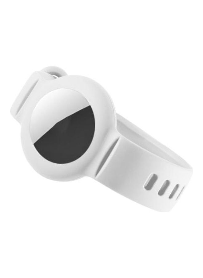 Silicone Anti-Scratch Shockproof Protective Soft Case Cover For Apple AirTag White/Silver