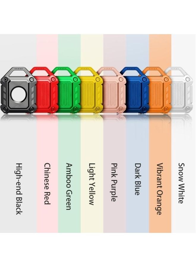 Armor Anti-Scratch Shockproof TPU Protective Cover Case with Keychain Hook Loop for Apple AirTag White