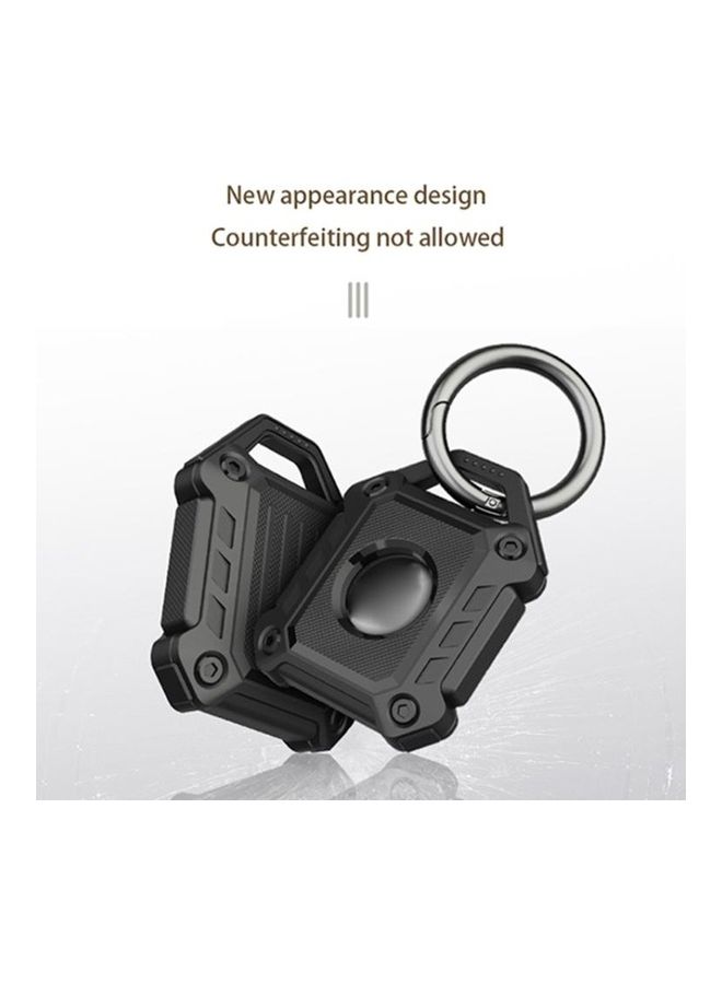 Armor Anti-Scratch Shockproof TPU Protective Cover Case with Keychain Hook Loop for Apple AirTag White