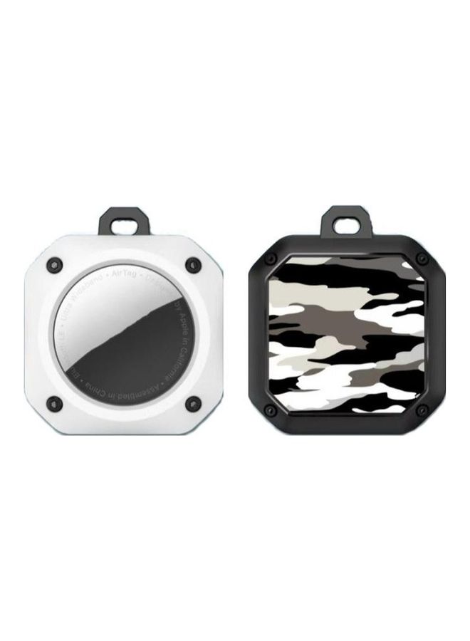 2-Piece For Apple AirTag Positioning Tracker Anti-Drop Anti-Lost Case Printing Protective Case White