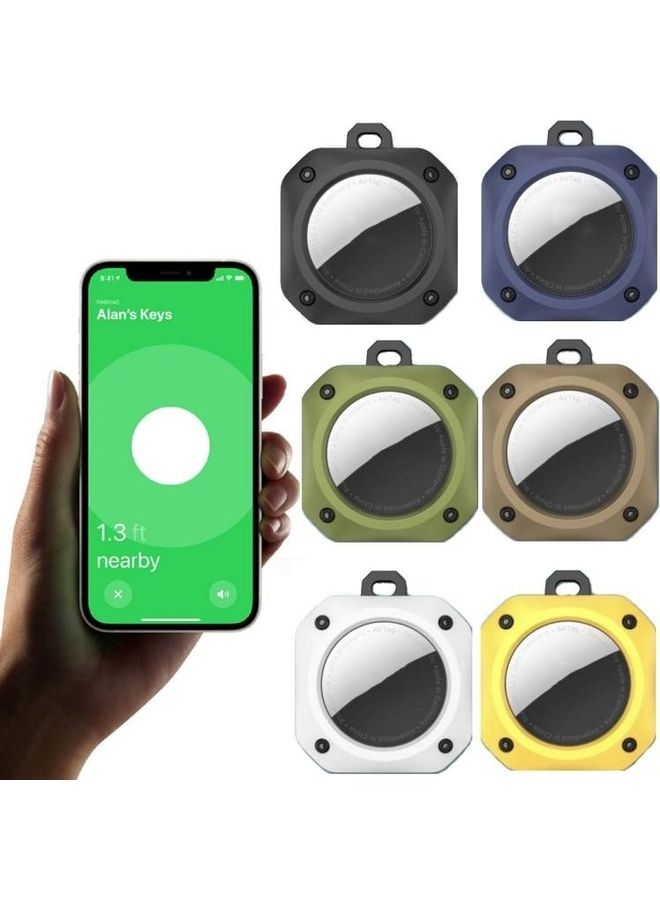 2-Piece For Apple AirTag Positioning Tracker Anti-Drop Anti-Lost Case Printing Protective Case White