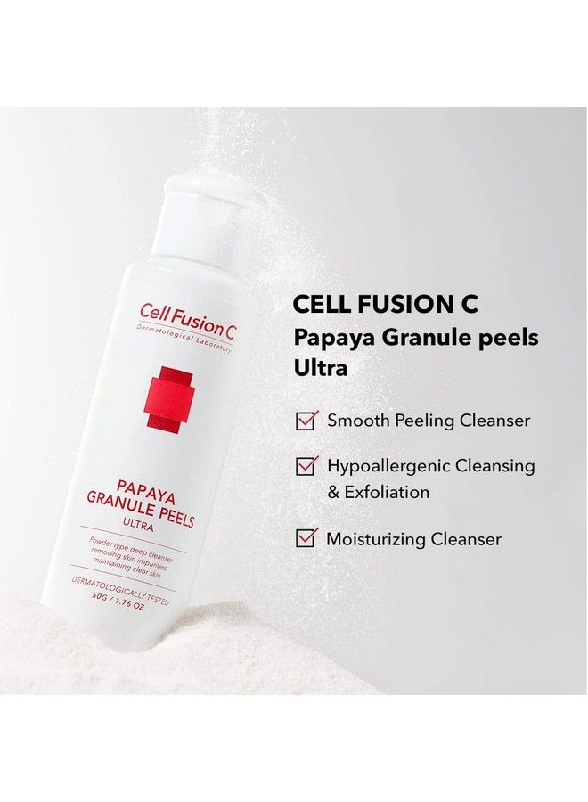 Papaya Granule Peels : Daily Face Exfoliator Enzyme Powder Pore Cleanser For All Skin Types