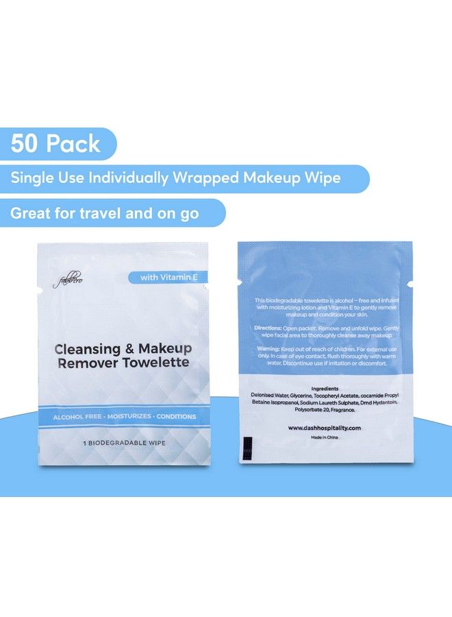 Cleansing & Makeup Remover Towelette With Vitamin E Alcoholfree Heavy Face Cleansing Wipes Exfoliating Makeup Remover Wipes Biodegradable & Eco Friendly Make Up Remover Face Wipes Pack Of 50