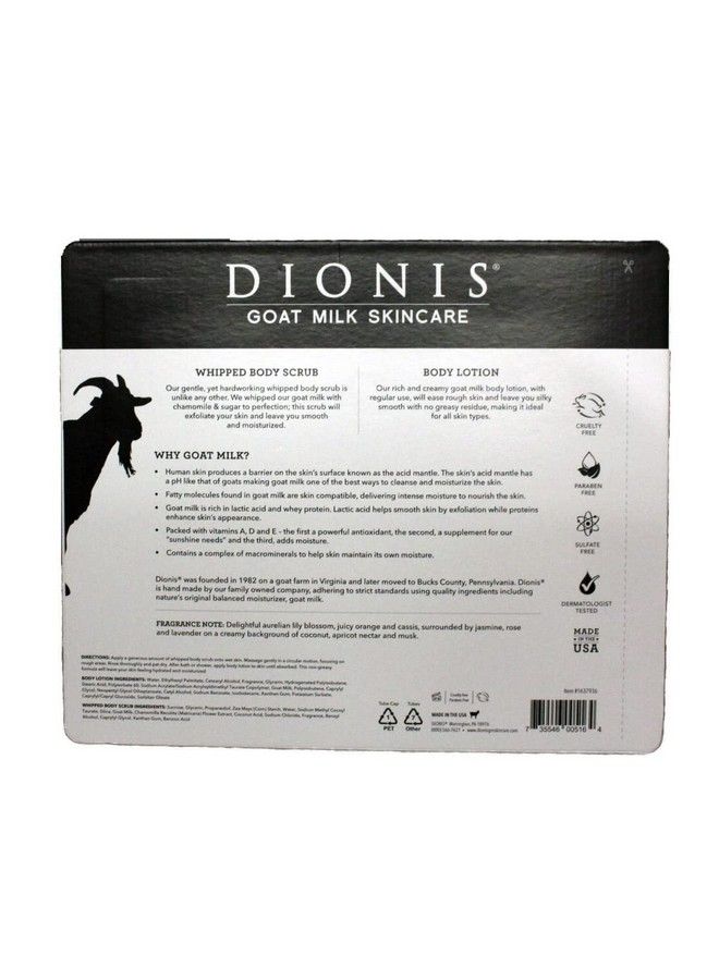 Goat Milk Bath & Body Set 3 Piece Set Includes 1 Oz (28 G) Body Lotion / 2 Fl Oz (59Ml) Whipped Body Scrub X2 Cruelty Free Paraben Free Sulfate Free Dermatologist Tested (Lavender Blossom)