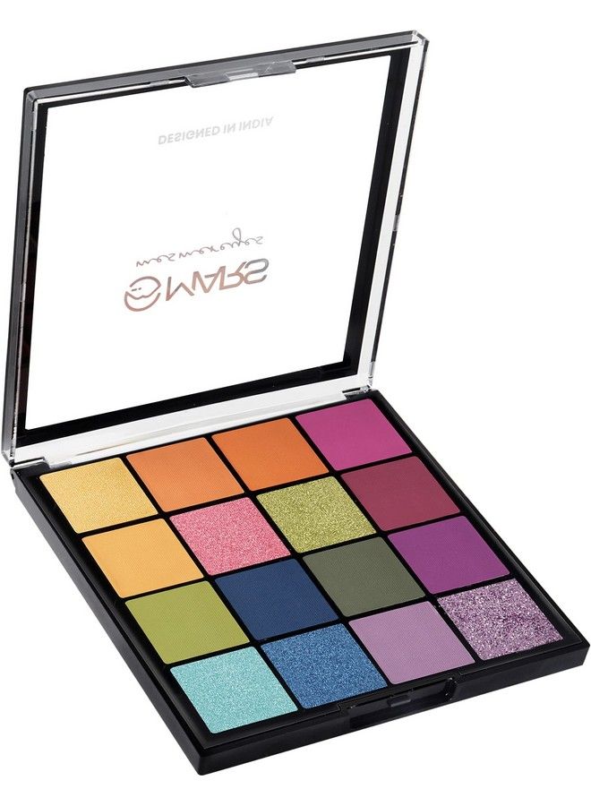 Highly Pigmented Mesmereyes Smoky Eyes 16 Colour Eyeshadow Palette; Multicolor; Matte Finish; Shimmery Eye Shadow Palette; 03Multicolor (20.8 G)