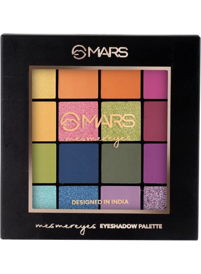 Highly Pigmented Mesmereyes Smoky Eyes 16 Colour Eyeshadow Palette; Multicolor; Matte Finish; Shimmery Eye Shadow Palette; 03Multicolor (20.8 G)