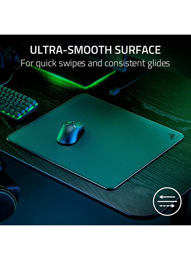 Razer Atlas Tempered Glass Gaming Mouse Mat, Ultra-Smooth Micro-Etched Surface, Dirt and Scratch-Resistant, Anti-Slip Base, Quiet Mouse Movements - Black