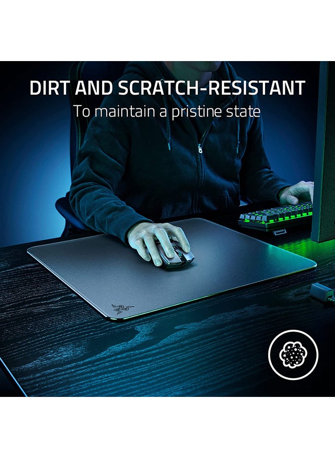 Razer Atlas Tempered Glass Gaming Mouse Mat, Ultra-Smooth Micro-Etched Surface, Dirt and Scratch-Resistant, Anti-Slip Base, Quiet Mouse Movements - Black