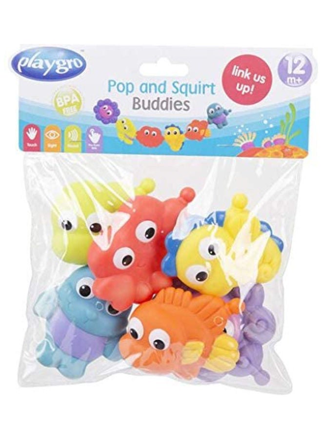 Pop And Squirt Buddies Bath Toy Set