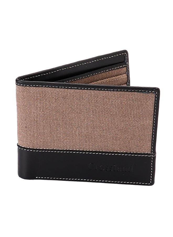 Genuine Leather Wallet Beige / Black
